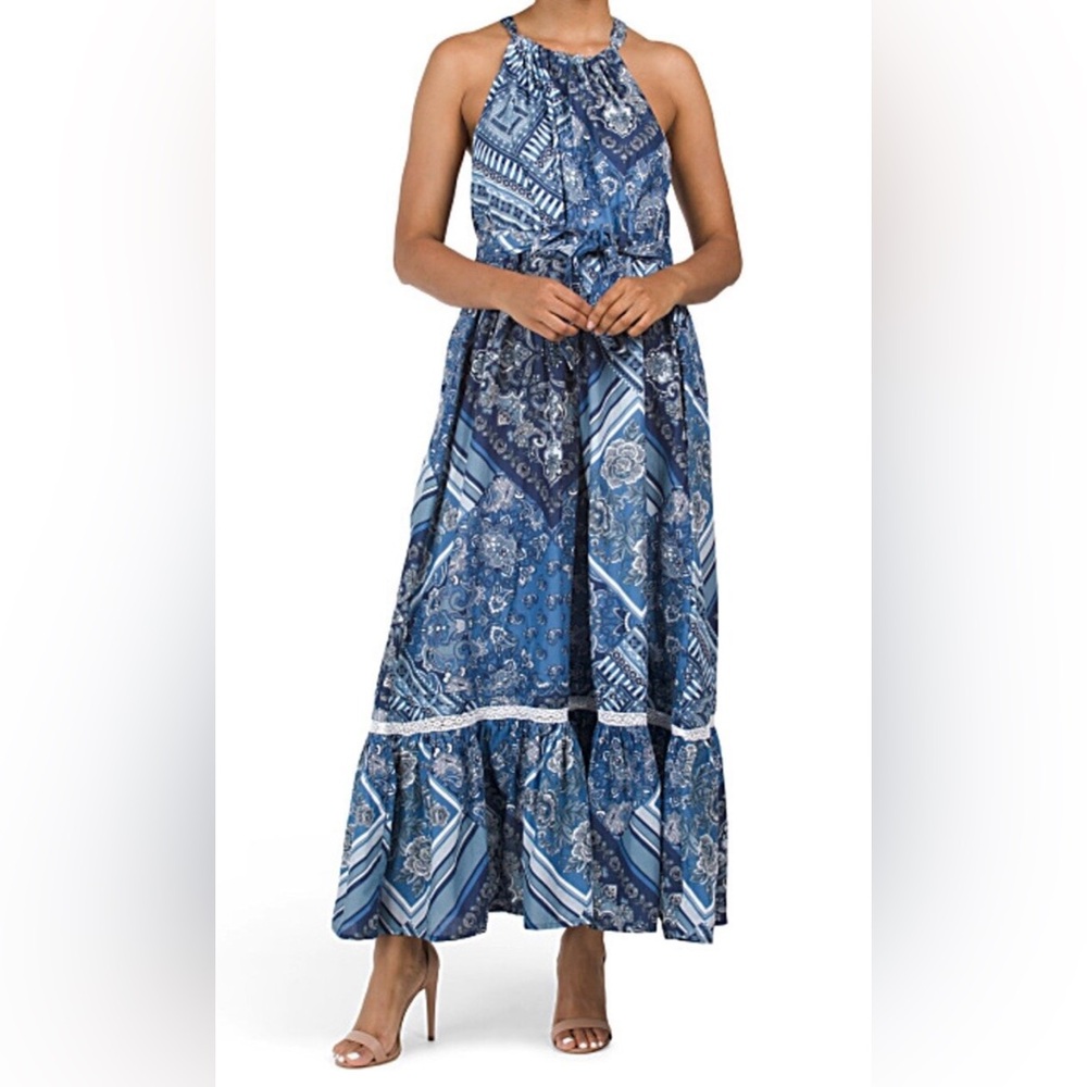 LUCKY BRAND - Halter Neck Maxi dress with Pockets